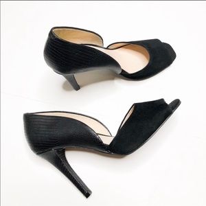 Nine West black suede heels